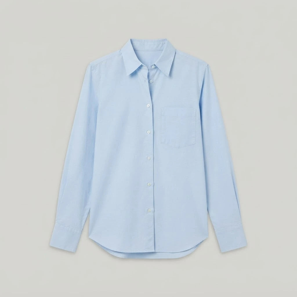 Sinsay Women's Light Blue Long-Sleeves Chest Pocket Shirt