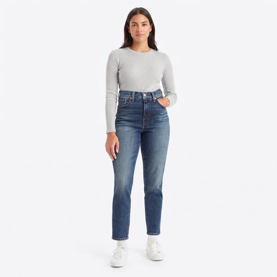 Levi's Women's Blue High-Waisted Mom Jeans