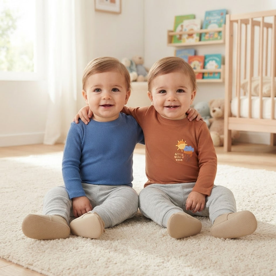 Sinsay Baby Boy's Brown & Blue Pack Of 2 Blouses