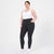 Mondetta Women's Black High Rise Ribbed Panel Leggings