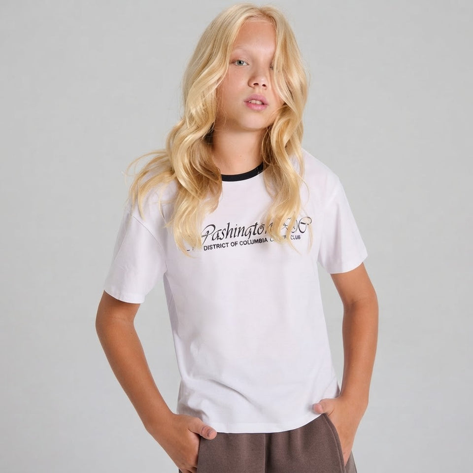Sinsay Girl's White Printed Casual T-Shirt
