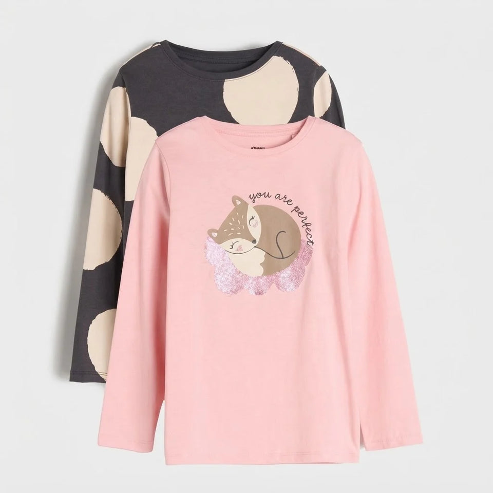 Sinsay Girl's Multicolor Printed Pack Of 2 Casual Blouses