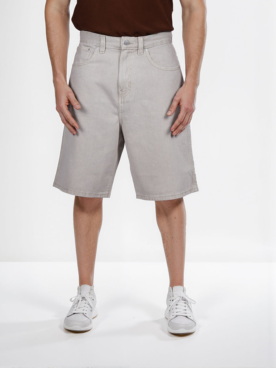 Celio Men's Beige Cotton Straight Fit Bermuda Short | Celio In Lebanon