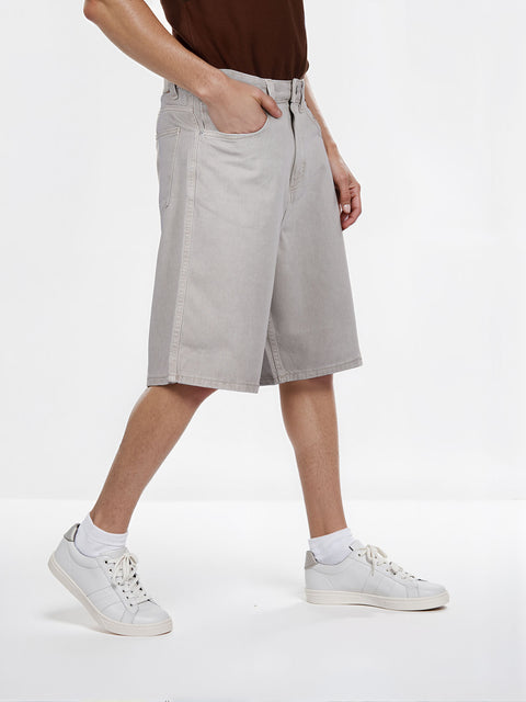Celio Men's Beige Cotton Straight Fit Bermuda Short | Celio In Lebanon