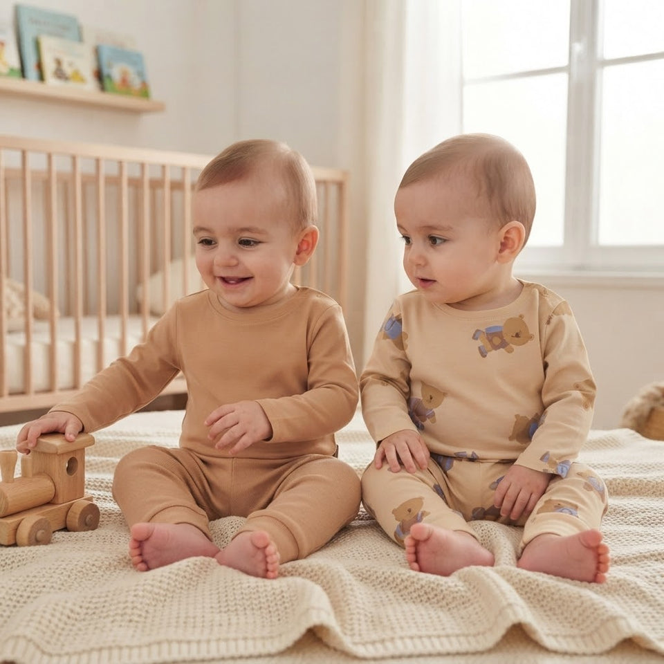 Sinsay Baby Boy's Beige & Light Coral Printed Pack Of 2 Blouses