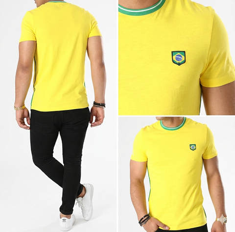 Celio Men's Yellow Brazil Cotton T-Shirt | Celio In Lebanon