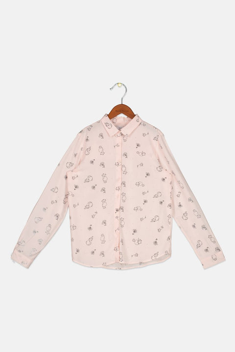 Reserved Girl's Pink Shirt With Print | Reserved In Lebanon
