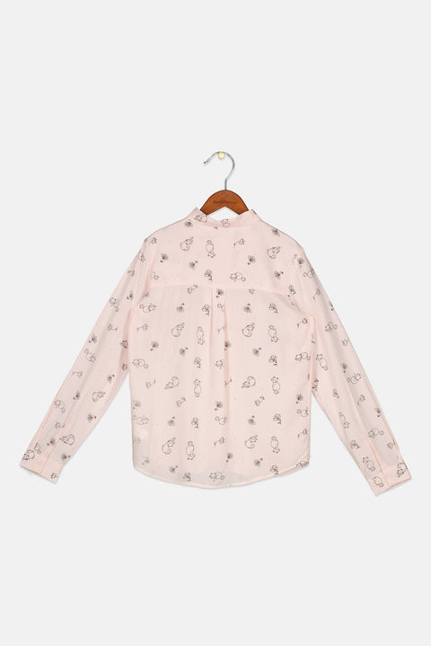 Reserved Girl's Pink Shirt With Print | Reserved In Lebanon