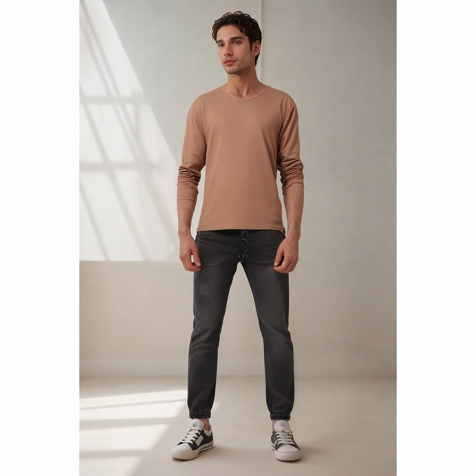 Sinsay Men's Brown Plain Blouse