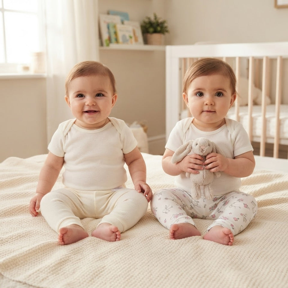 Sinsay Baby Girl's White & Off White Pack Of 2 Leggings