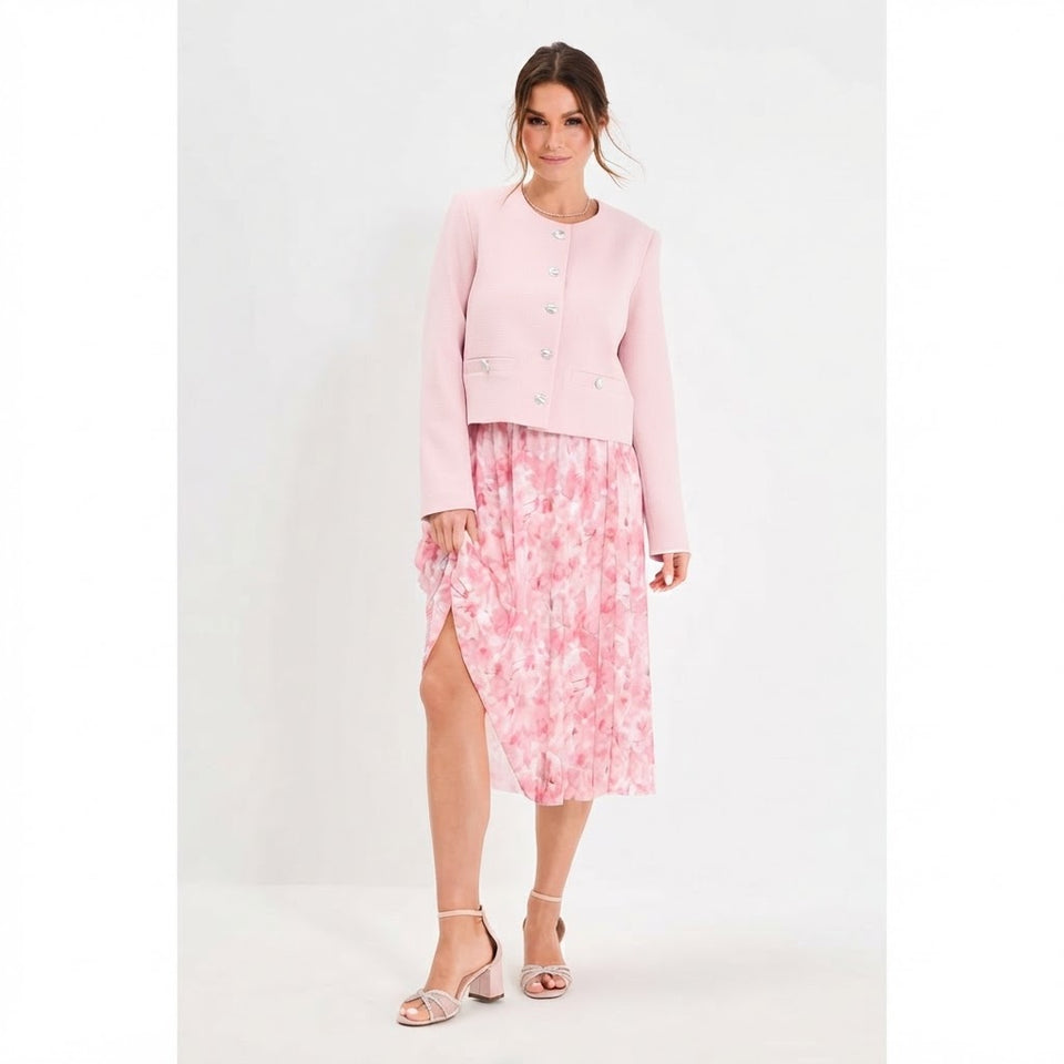 Sinsay Women's Pink Pleated Midi Skirt