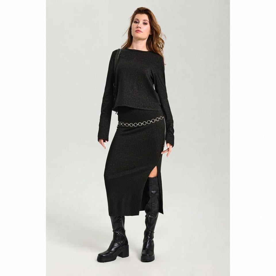 Sinsay Women's Black Sleek Maxi Skirt