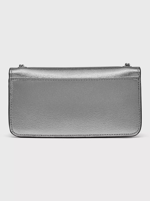 Karl Lagerfeld Paris Women's Silver Lafayette Leather Wallet On A Chain | Karl Lagerfeld Paris In Lebanon