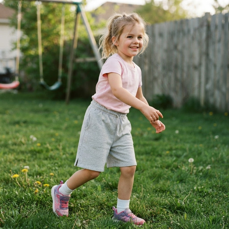 Sinsay Girl's Light Grey Elastic Waist Shorts