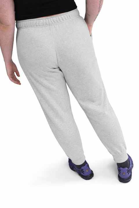 Nike Women's Dark Grey Heather/White Plus Size Active Sportswear Club Mid-Rise Fleece Jogger Pants | Nike In Lebanon