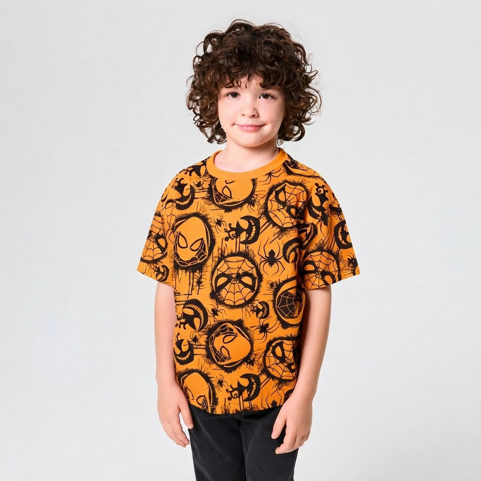 Sinsay Boy's Orange Printed T-Shirt