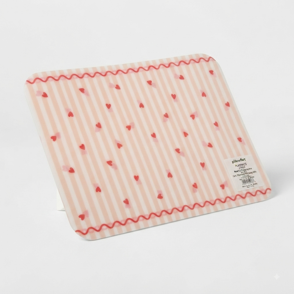 Pillowfort Pink Heart Pack Of 2-Pieces Placemat