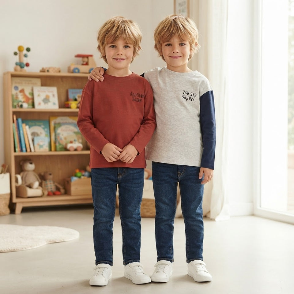 Sinsay Boy's Multicolor Chest Print Pack Of 2 Basic Blouses