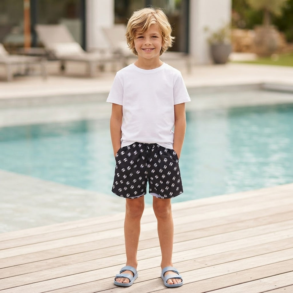 Sinsay Boy's Black All Over Printed Shorts