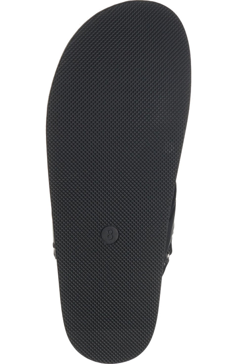 Black sandal sole on a white background