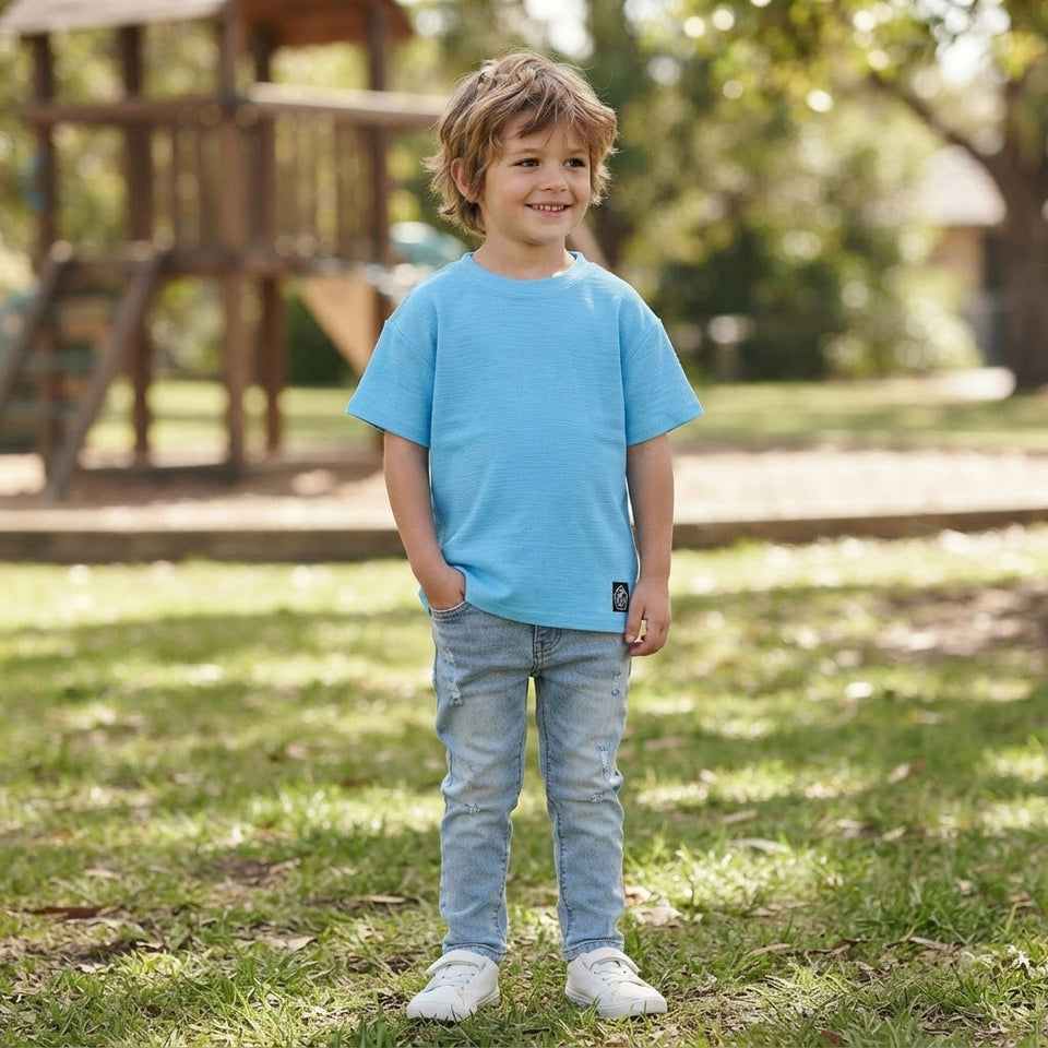 Sinsay Boy's Blue Plane Basic T-Shirt