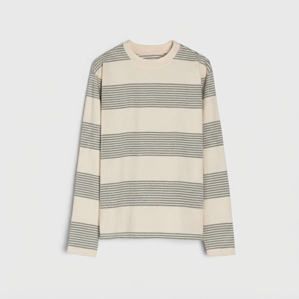 Sinsay Boy's Cream & Gray Striped Blouse