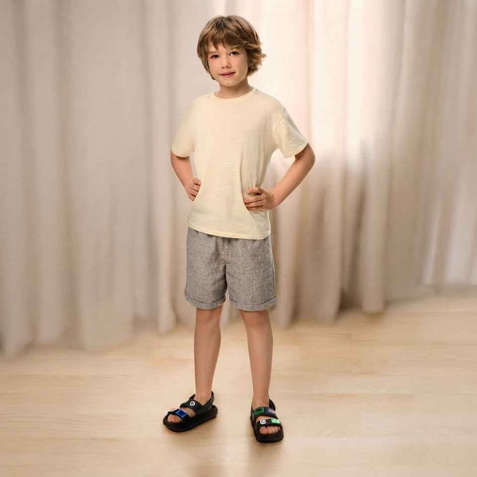 Sinsay Boy's Khaki Comfortable Elastic Drawstring Short