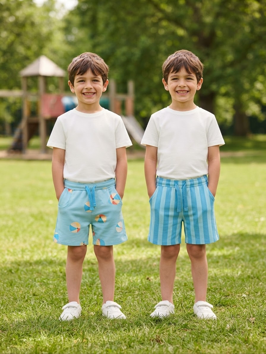 Sinsay Boy's Blue Printed Pack Of 2 Shorts