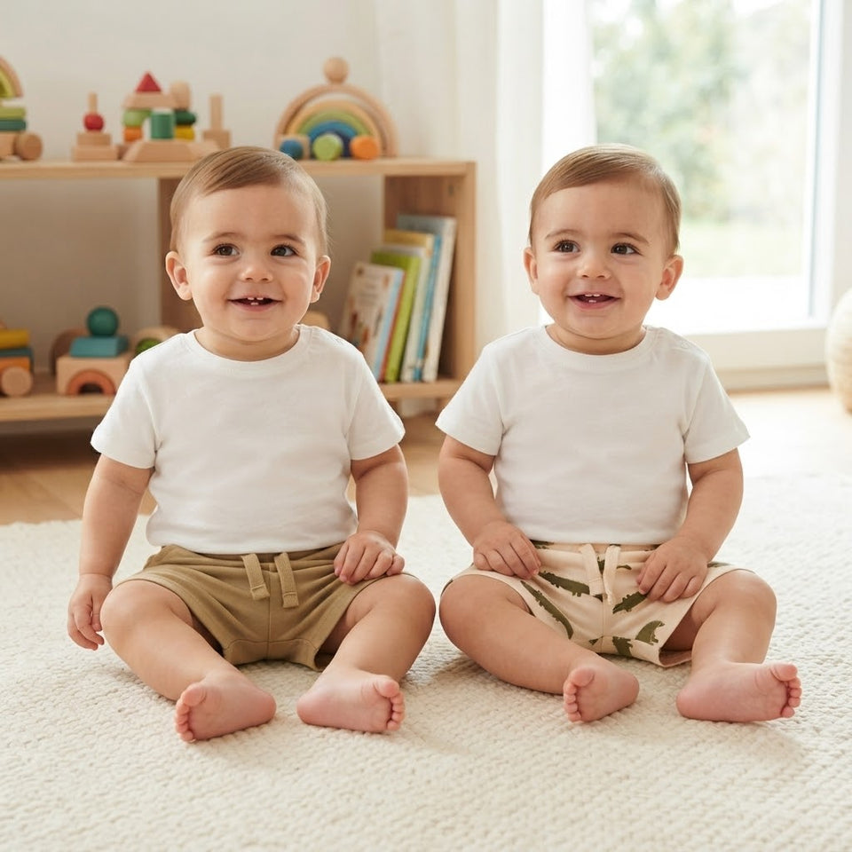 Sinsay Baby Boy's Khaki & Cream Pack Of 2 Shorts