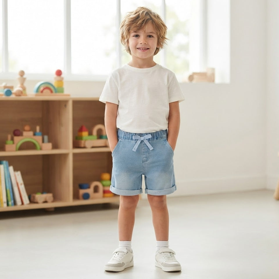 Sinsay Boy's Blue Denim Rolled Hem Shorts