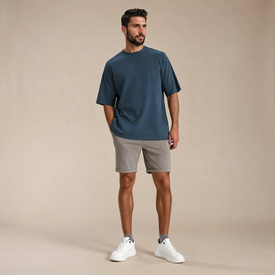 Sinsay Men's Light Grey Casual Drawstring Shorts