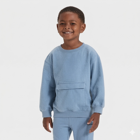 Cat & Jack Boy's Dusty Blue Washed French Terry Sweatshirt | Cat & Jack In Lebanon