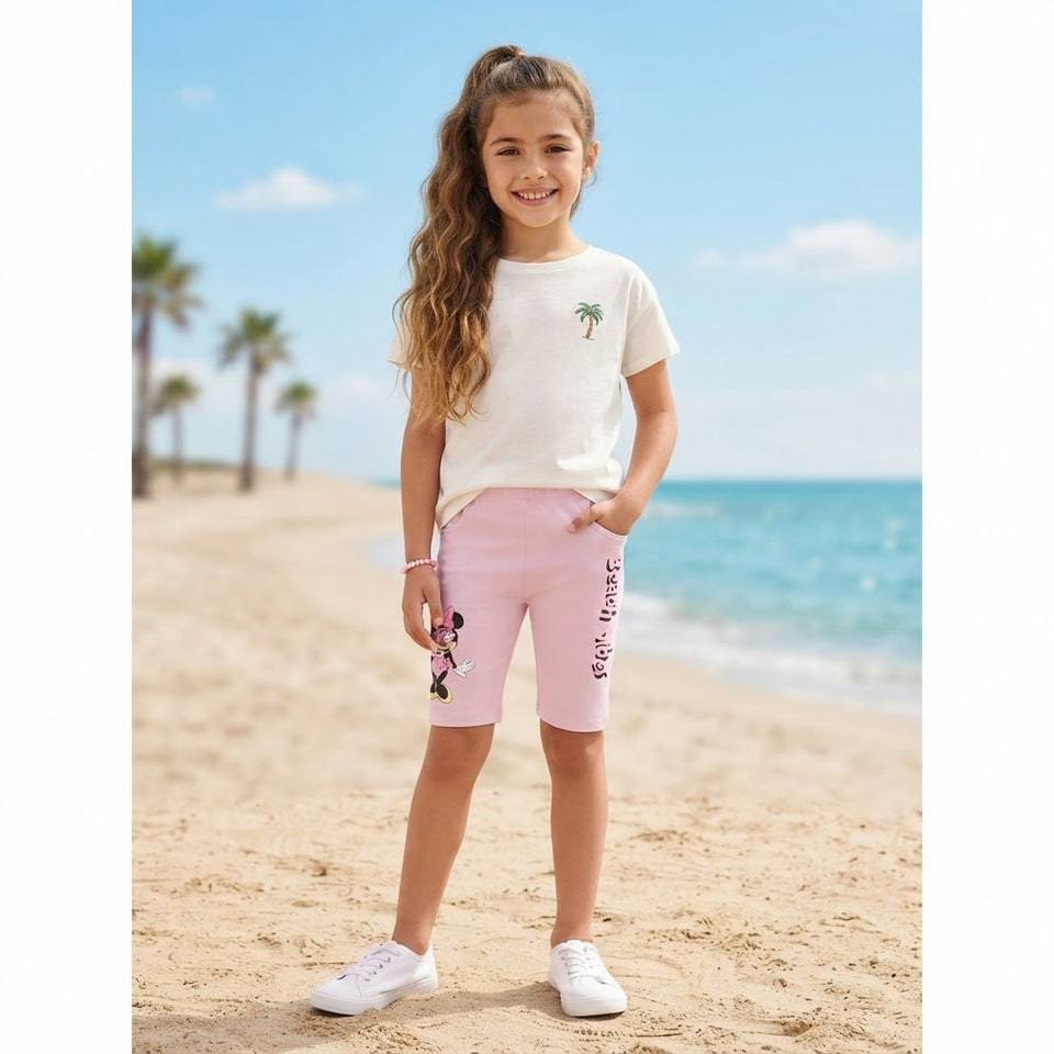 Sinsay Girl's Lilac Minnie Mouse Print Biker Short