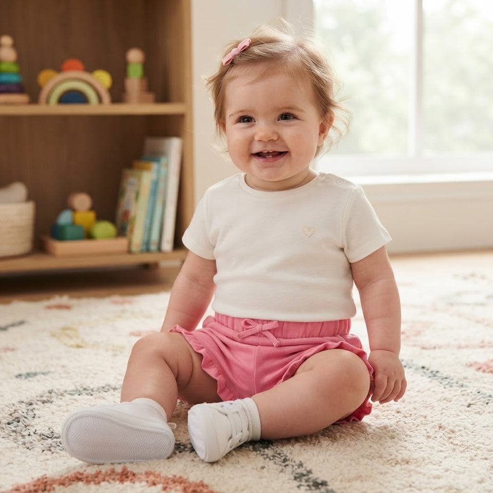 Sinsay Baby Girl's Pink Ruffled Hem Shorts