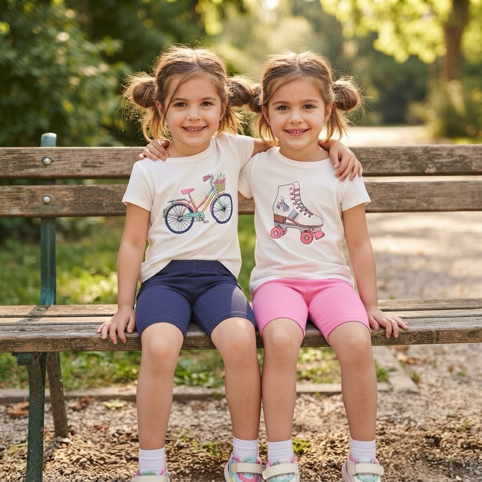 Sinsay Girl's Pink & Navy Pack Of 2 Shorts