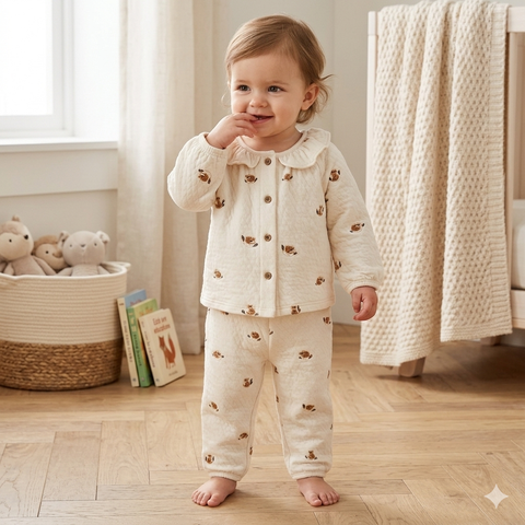 Cloud Island Baby Girl's Off White Printed 2pc Top and Bottom Set | Cloud Island In Lebanon
