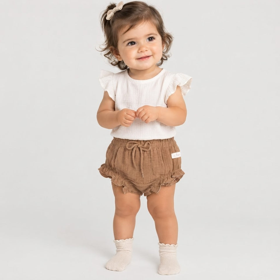 Sinsay Baby Girl's Tan Decorative-Tie Short