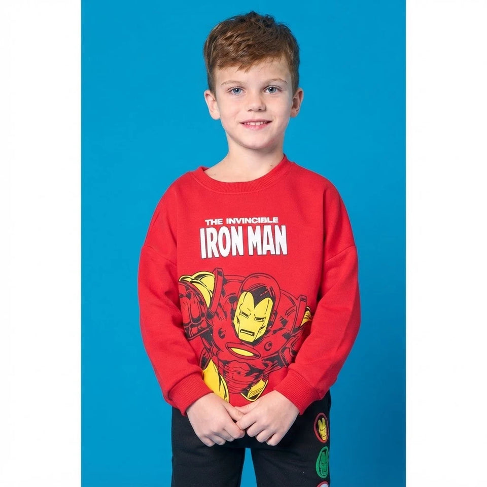 Sinsay Boy's Red Iron Man Print Sweatshirt