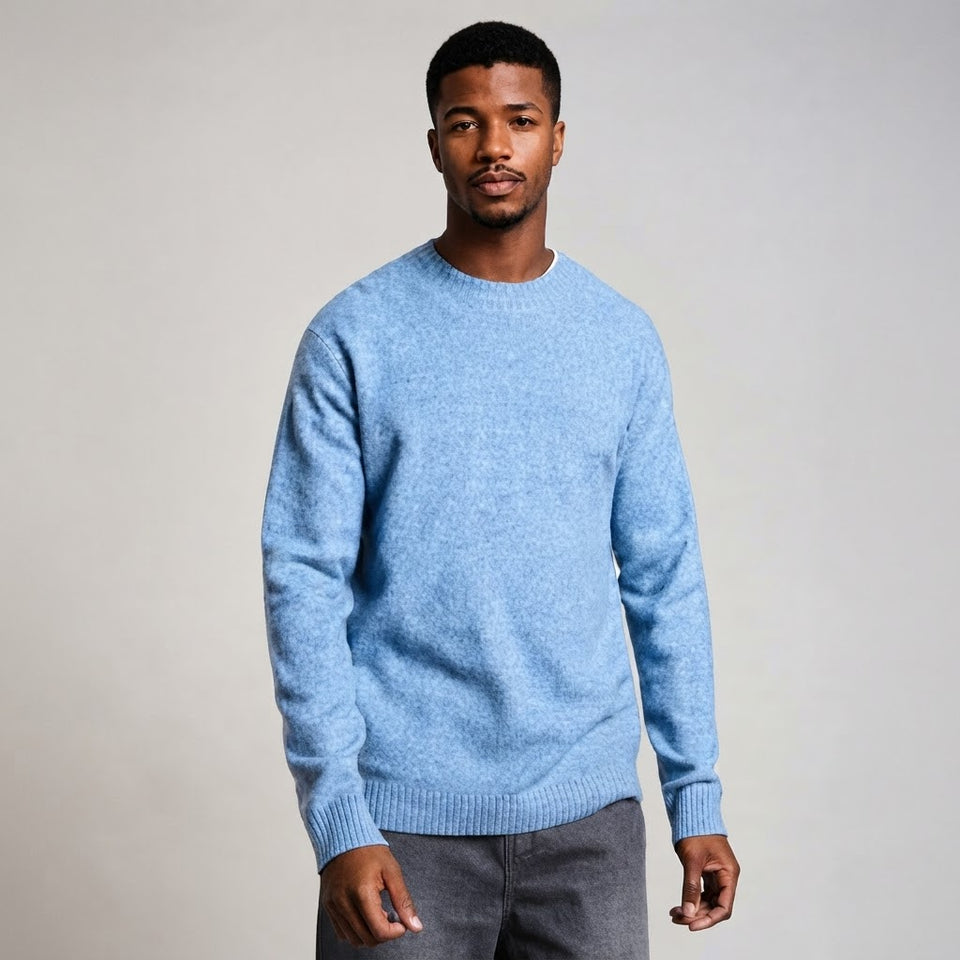 Sinsay Men's Light Blue Basic Sweater