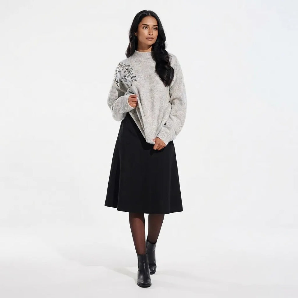 Sinsay Women's Light Grey Melange Knit Sweater