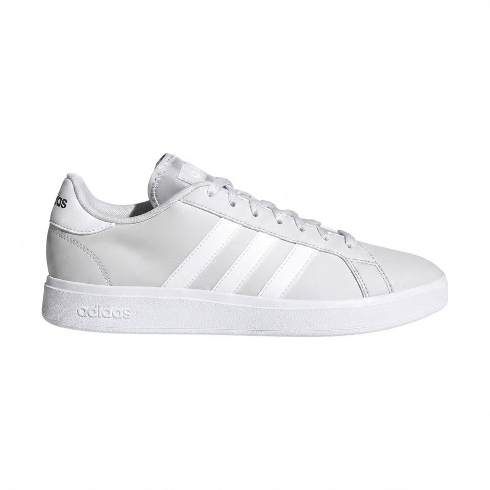 Adidas Men's White & Light Grey Grand Court Base 2.0 Sneakers