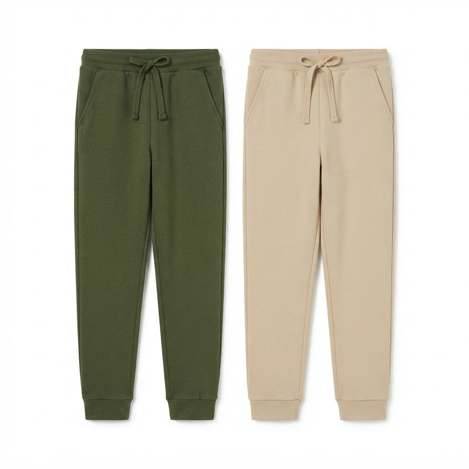 Sinsay Boy's Olive Green & Beige Pack Of 2 Sweatpants