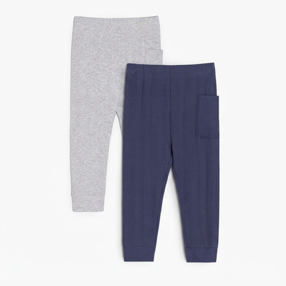 Sinsay Baby Boy's Navy & Grey Ribbed Pack Of 2 Leggings