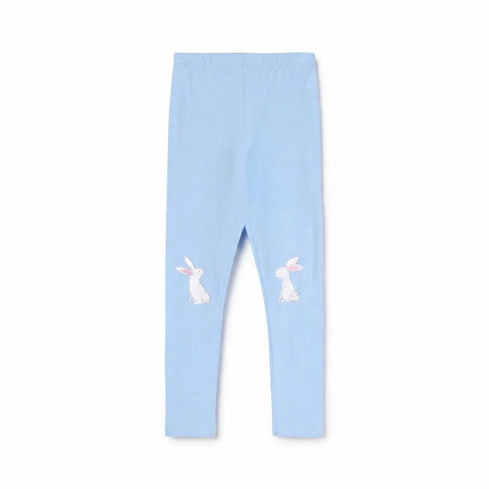 Sinsay Girl's Light Blue Bunny Printed Leggings