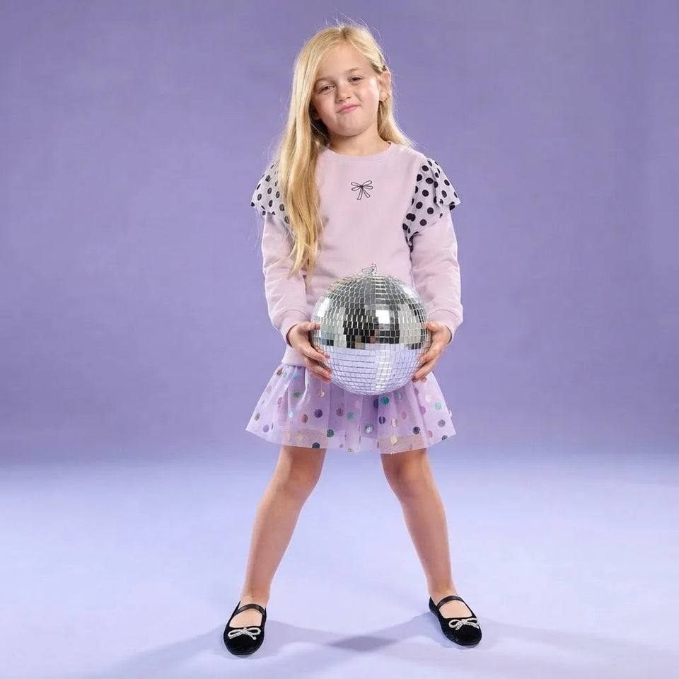 Sinsay Girl's Lilac Ruffled Shoulders Sweatshirt