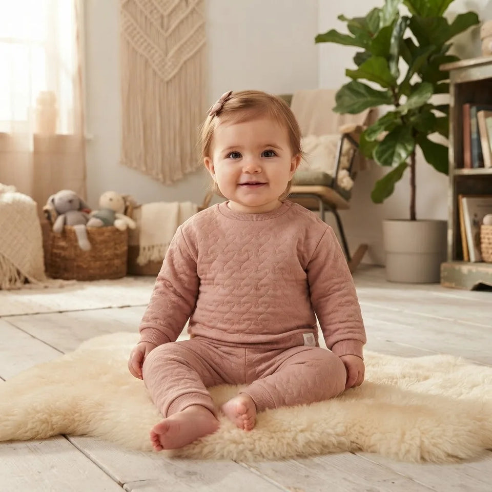 Sinsay Baby Girl's Dusty Rose Embossed Knit Sweatshirt