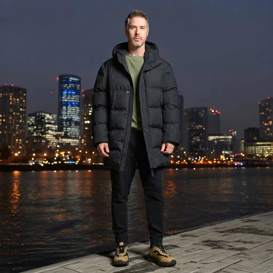 Sinsay Men's Black Padded Longline Puffer Coat
