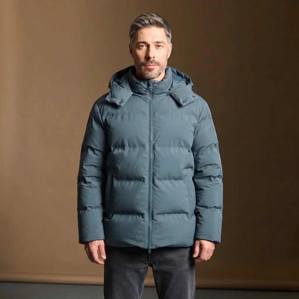 Sinsay Men's Steal Blue Padded Longline Puffer Coat