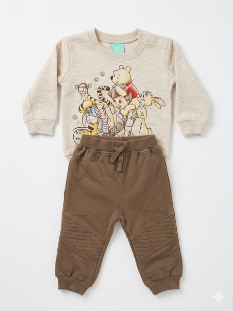 Disney Baby Boy's Beige Winnie the Pooh Printed Top and Bottom Set | Disney In Lebanon