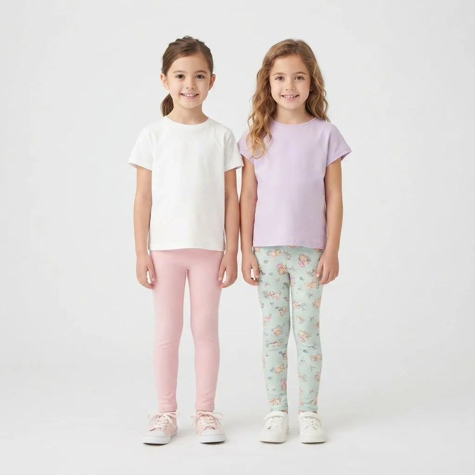 Sinsay Baby Girl's Pastel Pink & Green Printed Pack Of 2 Leggings